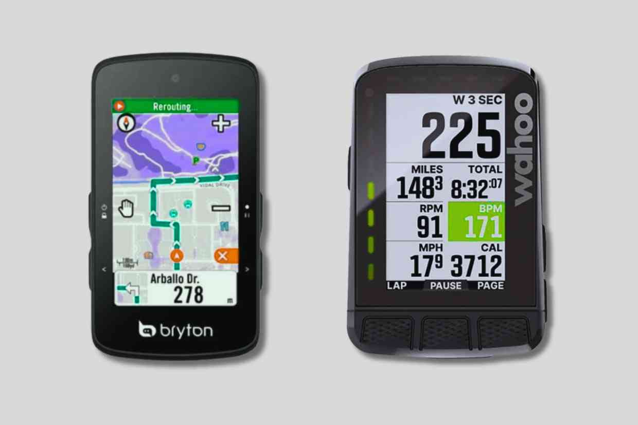 Bryton-Rider-750-Corpo-8 Imagem mostrando o comparativo dos GPS Bryton Ryder 750 e o Wahoo Elemnt Roam V2.