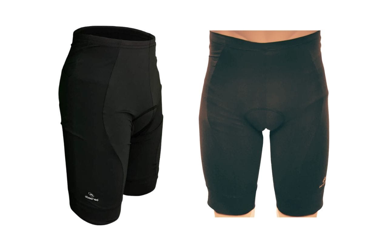 Imagem da bermuda de ciclismo masculina Barbedo Sprint em duas diferentes vistas: frontal e lateral.